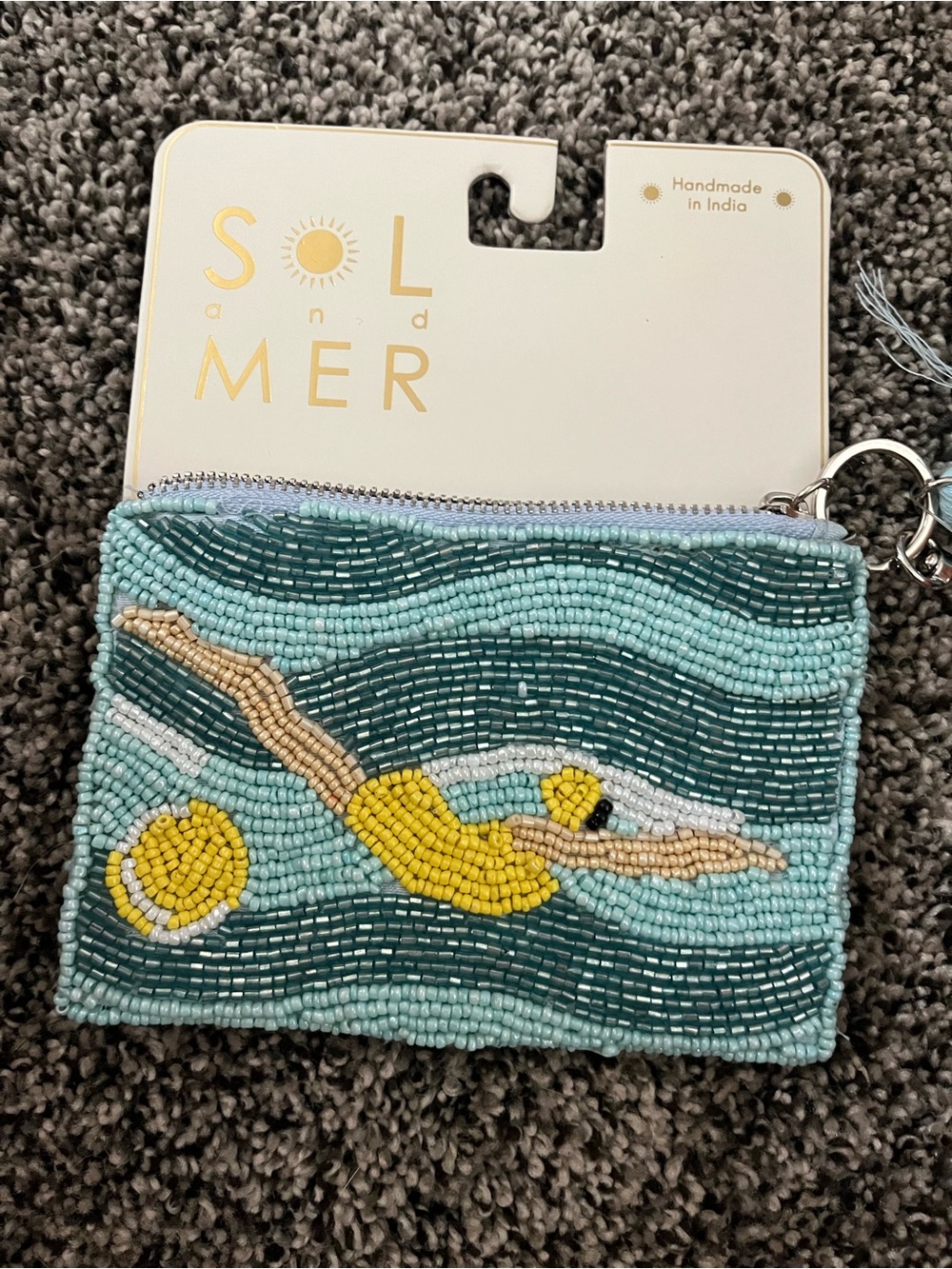 Sol and Mer beaded coin purse